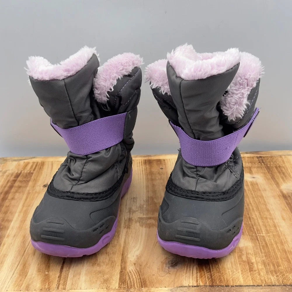 Kamik Snowbug F2 Boots Gray Purple Winter Snow Toddler Size 10 Waterproof